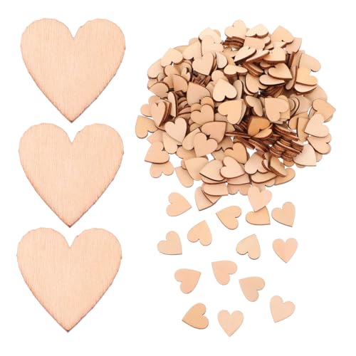 UTHCLO 300 Stück Holzspäne in Herzform herzförmige Holzscheiben Kernholzscheiben Mini-Holzausschnitte Holzherzen zum Basteln Holzherzschilder unfertige Holzspäne unfertiges Holzherz von UTHCLO