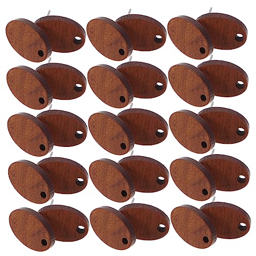 UTHCLO 30Stücke Geometrische Holz Ohrstecker für DIY Schmuckherstellung Sichere Materialien Einfach zu Verwenden zum Basteln von Ohrringen Kompatibel mit Strasssteinen von UTHCLO
