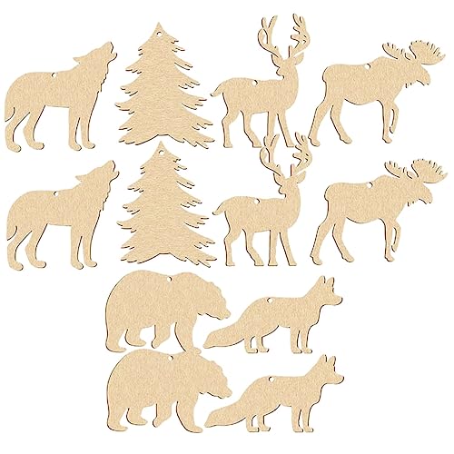 UTHCLO 30Stücke Holz Tierscheiben Unbehandelte Holzscheiben für DIY Bastelprojekte Naturholz Ornamente zum Bemalen und Dekorieren und Partys von UTHCLO