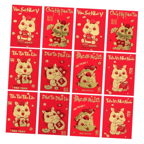 UTHCLO 360 Stück Rote Umschläge Jahr Des Pferdes Kreative Glücksgeldumschläge Vietnamesische Lunar Year Envelopes Für Frühlingsfest Feierlichkeiten von UTHCLO