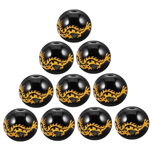 UTHCLO 38 Stück Teiliges Agat Perlen mit Goldener Drachengravur Runde Kristallperlen Leichte DIY Schmuckperlen für Armbänder Halsketten und Bastelprojekte UTHCLO 38 Stück Teiliges Agat Perlen mit Goldener Drachengravur Runde Kristallperlen Leichte DIY Schmuckperlen für Armbänder Halsketten und Bastelprojekte von UTHCLO