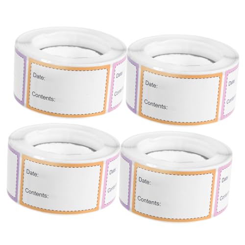 UTHCLO 4 Rollen Lebensmittelbehälter Etiketten Selbstklebend Abziehbar Gefrieretiketten Aufkleber für Küche Marmeladengläser Gefriergut Beschriftungsetiketten Bpa frei Farbig UTHCLO 4 Rollen Lebensmittelbehälter Etiketten Selbstklebend Abziehbar Gefrieretiketten Aufkleber für Küche Marmeladengläser Gefriergut Beschriftungsetiketten Bpa frei Farbig von UTHCLO
