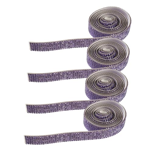 UTHCLO 4 Rollen Selbstklebendes Strassband mit Funkelnden Kristallapplikationen Breit für DIY Hochzeitskleider Abendgürtel Kleidverzierung und Bastelarbeiten von UTHCLO