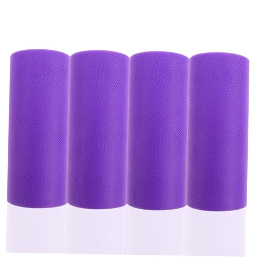 UTHCLO 4 Rollen Tüllrolle Mittelfeste Tüllbänder Dunkellila Vielseitig für DIY Geschenkverpackung Hochzeit Party Dekoration Leicht Flexibel Langlebig UTHCLO 4 Rollen Tüllrolle Mittelfeste Tüllbänder Dunkellila Vielseitig für DIY Geschenkverpackung Hochzeit Party Dekoration Leicht Flexibel Langlebig von UTHCLO