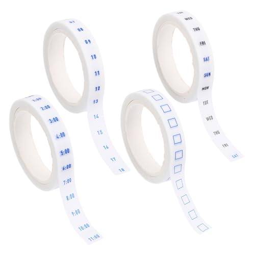 UTHCLO 4 Rollen Washi Tape Zeitplanung Effizienz Klebeband für Planer DIY Scrapbooking Büro Dekoratives Papier Klebeband Kalender Sticker Weißer Hintergrund UTHCLO 4 Rollen Washi Tape Zeitplanung Effizienz Klebeband für Planer DIY Scrapbooking Büro Dekoratives Papier Klebeband Kalender Sticker Weißer Hintergrund von UTHCLO