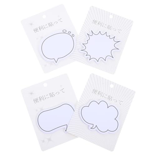 UTHCLO 4 Sätze Kreatives Post-Off klebrige Memo-Aufkleber Schreiben von Pads selbstklebende Notizblöcke Schreibutensilien für das Homeoffice Aufkleber-Notizen Memo -Pad Papier Weiß von UTHCLO