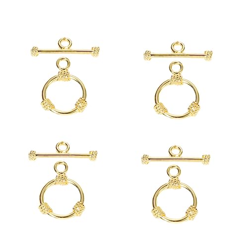 UTHCLO 4 Sätze Teiliges Ot Toggle Verschluss Kupfer mit Goldbeschichtung für DIY Schmuckherstellung Armband und Halskettenverschluss Robustes Bar Design Vielseitig für Charms und von UTHCLO