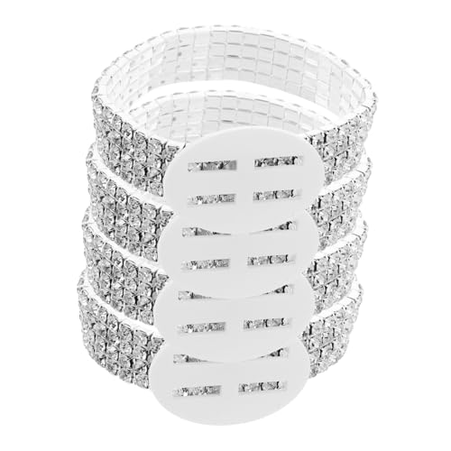 UTHCLO 4 Stück Armbänder Hochzeit Hochzeitsblumenhandgelenkband Prom -Handgelenk Corsage Corsage-Armband für den Abschlussball Corsage für Prom elastische Kordel Silber von UTHCLO