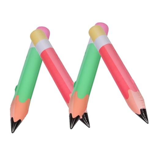 UTHCLO 4 Stück Aufblasbare Bleistift Luftballons Riesige PVC Bleistift Dekorationen für Geburtstagsfeiern und Schulanfang Lustige und Charmante Party Accessoires von UTHCLO