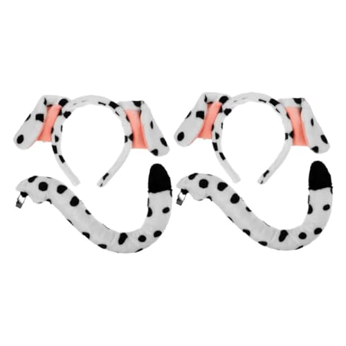 UTHCLO 4 Stück Dalmatiner Ohren Stirnband und Set Weiß Erwachsene Hunde Kostüm Zubehör für Halloween Geburtstag Party Cosplay UTHCLO 4 Stück Dalmatiner Ohren Stirnband und Set Weiß Erwachsene Hunde Kostüm Zubehör für Halloween Geburtstag Party Cosplay von UTHCLO