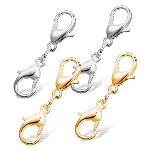 UTHCLO 4 Stück Doppelte Hummerverschlüsse für Schmuckherstellung Verlängern oder Kürzen Armbändern von UTHCLO