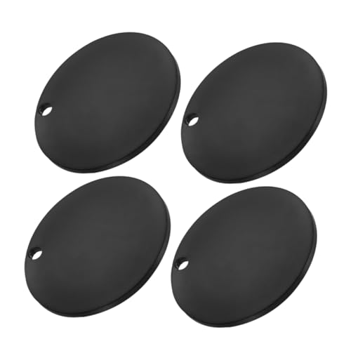 UTHCLO 4 Stück Haustierliste schlüsselanhänger leere Erkennungsmarken Gravurrohlinge leere stempelanhänger Stanzrohlinge aus Metall Metallrohlinge Rostfreier Stahl Black von UTHCLO
