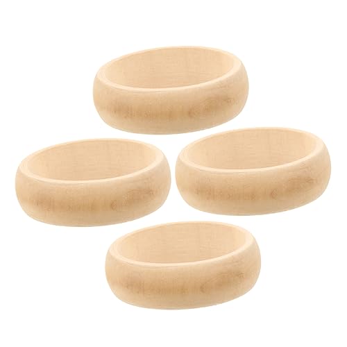 UTHCLO 4 Stück Holz Ringe für DIY Schmuckherstellung Holzarmband Unvollendete Ringe für Kreative Bastelprojekte und Geschenkideen von UTHCLO