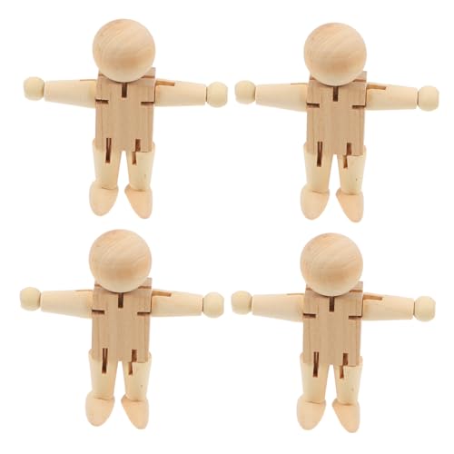 UTHCLO 4 Stück Holzfiguren Kunsthandwerk aus Holz Zeichnungsfigurenmodell Menschen aus Holz Handmodell zum Zeichnen Holzmalerei-Bastelsets für wildes Roboterspielzeug Beige UTHCLO 4 Stück Holzfiguren Kunsthandwerk aus Holz Zeichnungsfigurenmodell Menschen aus Holz Handmodell zum Zeichnen Holzmalerei-Bastelsets für wildes Roboterspielzeug Beige von UTHCLO