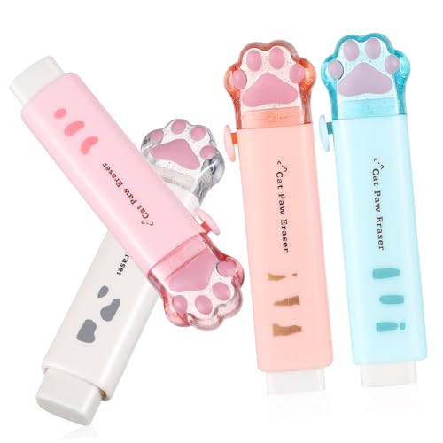 UTHCLO 4 Stück Katze Pfoten Radiergummi Einziehbar Kawaii Buntstifte Radiergummis Leicht Tragbar Für Schule Büro UTHCLO 4 Stück Katze Pfoten Radiergummi Einziehbar Kawaii Buntstifte Radiergummis Leicht Tragbar Für Schule Büro von UTHCLO
