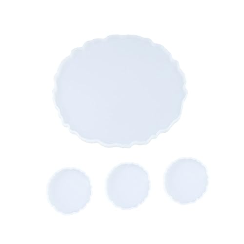 UTHCLO 4 Stück Kristall-Epoxy-Form Handwerk Schalenform epoxidharz Silikonguss-Epoxy-Form silikonform selber machen Tablett-Epoxy-Gießform Silikonharz -Epoxidformen gießen Kieselgel Weiß von UTHCLO