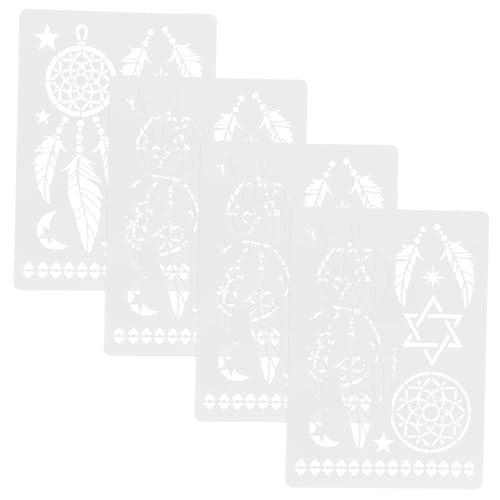 UTHCLO 4 Stück Mandala Schablonen Teiliges Pet Wiederverwendbare Malvorlagen für Wand und Möbel Robuste DIY Bastelvorlagen mit Feiner Musterung für Kreative Wandgestaltung und von UTHCLO