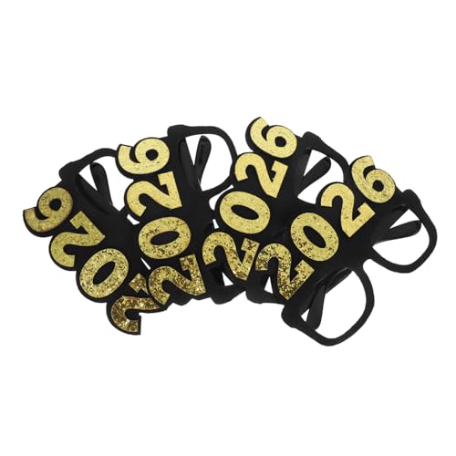 UTHCLO 4 Stück Neujahrsbrillen aus Kunststoff mit Schwarzem Rahmen und Glitzereffekt Party-sonnenbrillen für Silvester-fotoaktionen Festliche Zahlen-accessoires für Weihnachts von UTHCLO