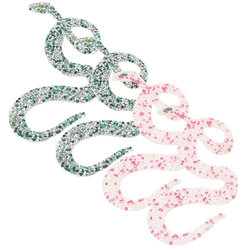 UTHCLO 4 Stück Schlangenförmige Strass Hotfix Patches Resin Applikationen zum Aufbügeln für Kleidung Schuhe Hüte DIY Schmuck mit Selbstklebendem Rücken Vielseitige Dekoration von UTHCLO