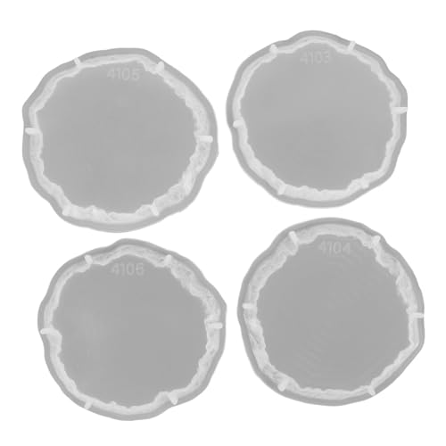 UTHCLO 4 Stück Silikonform Untersetzer Gießform Teilig Druzy Cup Pad Mould für DIY Epoxidharz Resin Flexible Leicht zu Reinigen Langlebig für Kreative Tischdekoration und Geschenkideen von UTHCLO