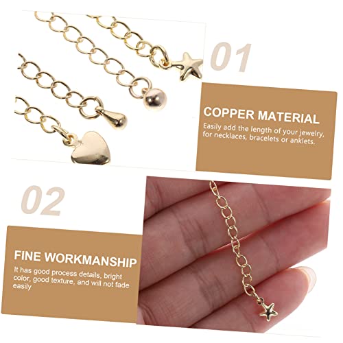 UTHCLO 4 Stück Teiliges Gold Kettenverlängerung aus Kupfer Schmuckverlängerung für Halsketten Armbänder Fußketten Polierte Oberfläche Klassisches Gold für Schmuckherstellung und von UTHCLO