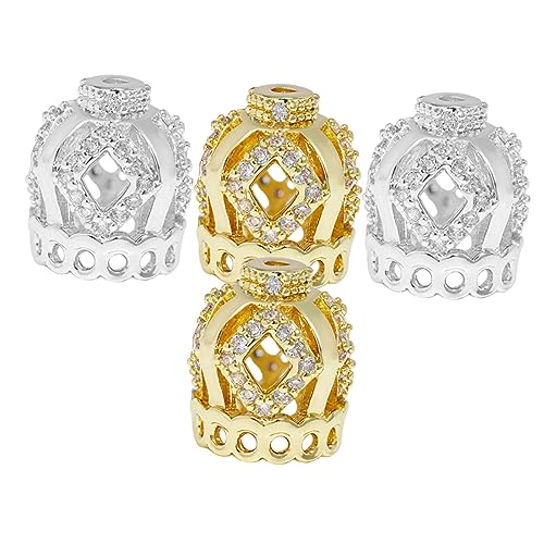 UTHCLO 4 Stück Teiliges Krone Form Perlen für Schmuckherstellung und Armbänder DIY Zubehör Glatte Oberfläche Geeignet für Schlüsselanhänger und Taschenanhänger und Stilvolle Designs von UTHCLO