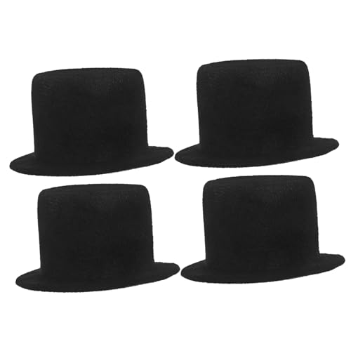 UTHCLO 4 Stück Teiliges Mini Hüte Schwarz Filz Zauberer Stil Kleine Puppenhüte DIY Bastelbedarf für Haustier Accessoires Festliche Partydekoration und Fotorequisiten von UTHCLO
