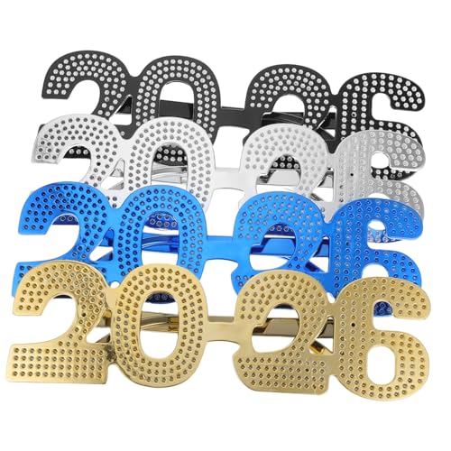UTHCLO 4 Stück Teiliges Neujahrsbrillen mit Glitzernummer Leichte Langlebige Party Sonnenbrillen als Foto Requisiten für Silvester Abschlussfeier Familienfeier und Festivalspaß UTHCLO 4 Stück Teiliges Neujahrsbrillen mit Glitzernummer Leichte Langlebige Party Sonnenbrillen als Foto Requisiten für Silvester Abschlussfeier Familienfeier und Festivalspaß von UTHCLO
