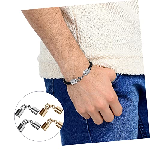 UTHCLO 4 Stück Teiliges Schmuckverschluss mit Karabinerverschluss und Doppelfunktion für DIY Armband und Halsketten Verbindung Geeignet für Lederband Schlüsselanhänger und von UTHCLO