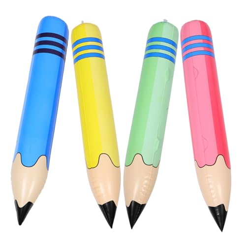 UTHCLO 4 Stück Teiliges Übergroßer Aufblasbarer Bleistift-spielzeuge aus Robustem PVC Realistisch Gestaltete Riesen-buntstift-ballons für Schulveranstaltungen Kreative von UTHCLO