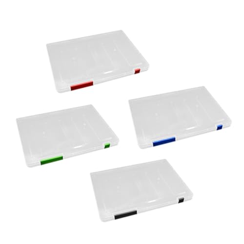 UTHCLO 4 Stück Transparente Dokumentenbox Tragbare Aufbewahrungsbox für Büro und Schule Multifunktionaler File Organizer Farbiges Design Blau Schwarz Rot Grün Praktische Dokumentenmappe von UTHCLO