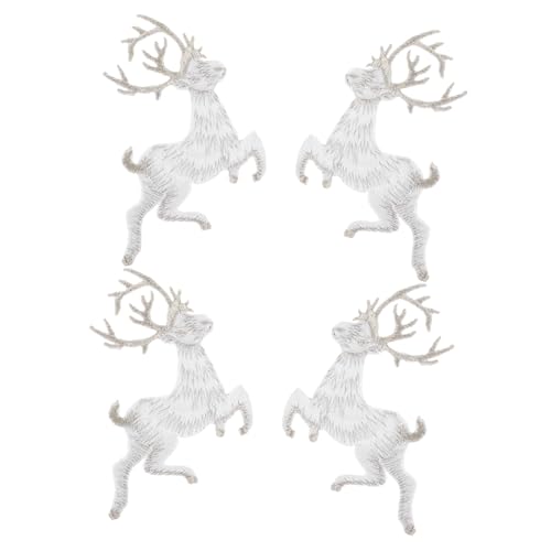 UTHCLO 4 Stück Weihnachtliche Stickerei Rentier Stoffaufnäher Selbstklebend Langlebig Niedliche Rentier Dekoration zum Reparieren und Verzieren von Kleidung Geschenkidee für Bekannte UTHCLO 4 Stück Weihnachtliche Stickerei Rentier Stoffaufnäher Selbstklebend Langlebig Niedliche Rentier Dekoration zum Reparieren und Verzieren von Kleidung Geschenkidee für Bekannte von UTHCLO