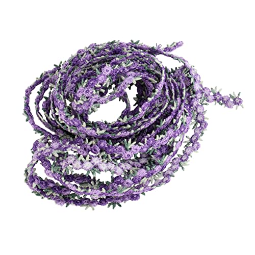 UTHCLO 4.5M Blumenband für Hochzeitsapplikationen Lila Spitzenborte für DIY Haarschmuck Kleiderdekoration und Bastelprojekte Hochzeiten und Festliche von UTHCLO