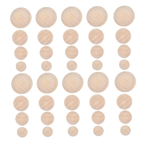 UTHCLO 40 Stück Halbe Holzkugeln DIY für Mini Hemisphären Natürlichem Holz Bastelmaterial für Malerei und Handwerk Verschiedene für Unendlichen Spaß von UTHCLO