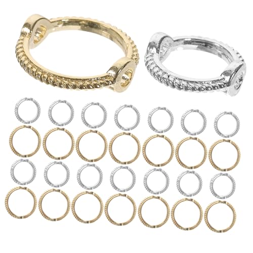 UTHCLO 40 Stück Kupfer Perlenrahmen Rundring Doppelloch Spacer Beads Rahmen für Armbänder Schmuckherstellung DIY Zubehör Langlebig Korrosionsbeständig von UTHCLO
