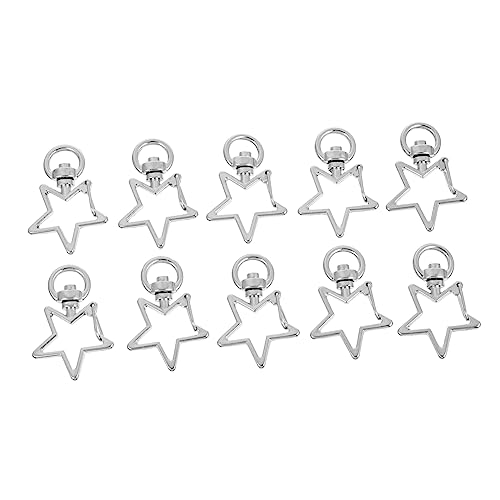 UTHCLO 40 Stück Sternform Karabinerhaken mit Schlüsselringen Drehbarer Verschluss für DIY Taschen Schmuck und Mehr Langlebiger Silber von UTHCLO