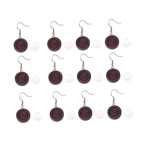 UTHCLO 40 Stück Teiliges Holz Ohrhaken Trays und Glas Rund Cabochon Bases Runde Schmuckrohlinge für DIY Ohrringherstellung Dunkle Kaffee Farbe Langlebig und Vielseitig für Individuelles UTHCLO 40 Stück Teiliges Holz Ohrhaken Trays und Glas Rund Cabochon Bases Runde Schmuckrohlinge für DIY Ohrringherstellung Dunkle Kaffee Farbe Langlebig und Vielseitig für Individuelles von UTHCLO
