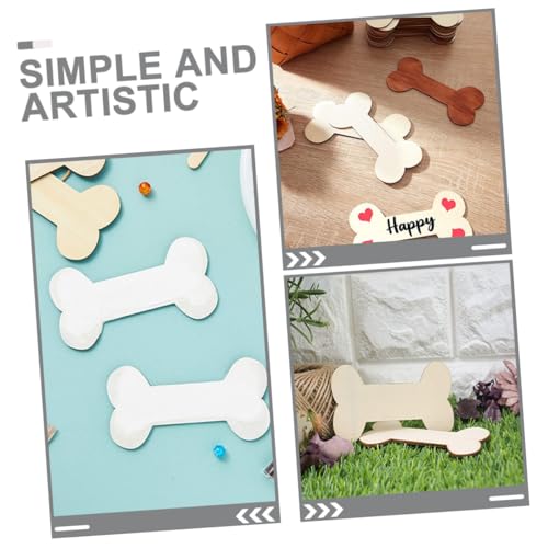 UTHCLO 40 Stück Teiliges Holzanhänger Hundeknochenform Blanko DIY Bastelholz zum Bemalen Gravieren und Dekorieren für Kreative Holzarbeiten und Individuelle Dekorationen von UTHCLO