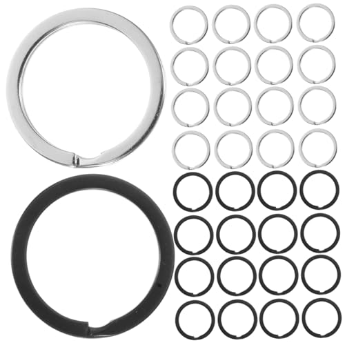UTHCLO 40 Stück Teiliges Metall Schlüsselringe Flach Spaltbar Langlebig Robust für Schlüsselanhänger Karabiner Schlüsselbund Basteln Zubehör Schwarz Silber UTHCLO 40 Stück Teiliges Metall Schlüsselringe Flach Spaltbar Langlebig Robust für Schlüsselanhänger Karabiner Schlüsselbund Basteln Zubehör Schwarz Silber von UTHCLO