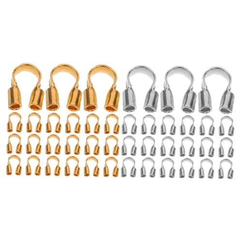 UTHCLO 400 Stück U Förmige Schmuck Endverschlüsse aus Kupfer Langlebige Drahtschutzschlaufen für DIY Armbänder Halsketten Ohrringe Vielseitige Bastelaccessoires in Gold und Silber von UTHCLO