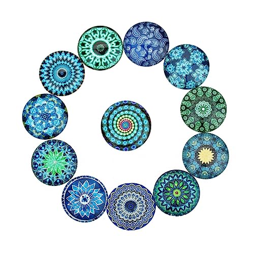 UTHCLO 40Stücke Glaskabinonenkuppel Mosaik Glasplatten für DIY Schmuck Runde Designs für Armbänder Halsketten Ohrringe und Kunstprojekte Dekorative Glaskugeln von UTHCLO