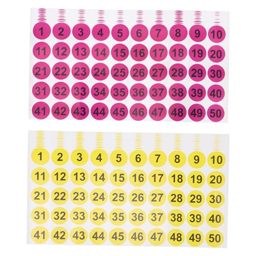 UTHCLO 42 Blatt Zahlenaufkleber Selbstklebend Kleine Nummernsticker Ablösbar für Organisation Zuhause Büro Schule Farblich Gemischt von UTHCLO
