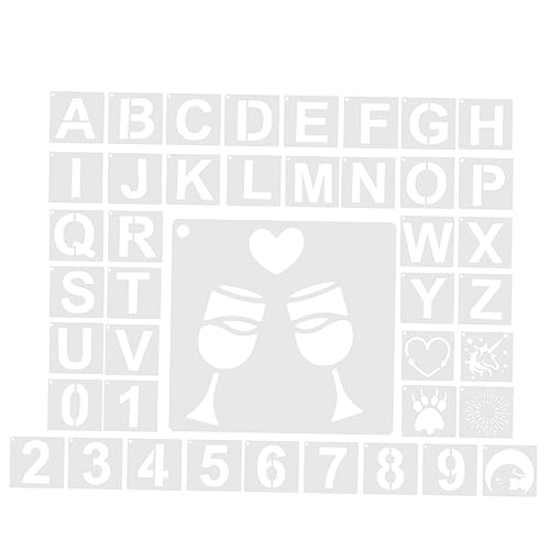 UTHCLO 42 Stück Teiliges Malschablonen für Buchstaben und Zahlen Wiederverwendbare Schablonen für DIY Projekte Malerei Handwerk und Dekoration von UTHCLO