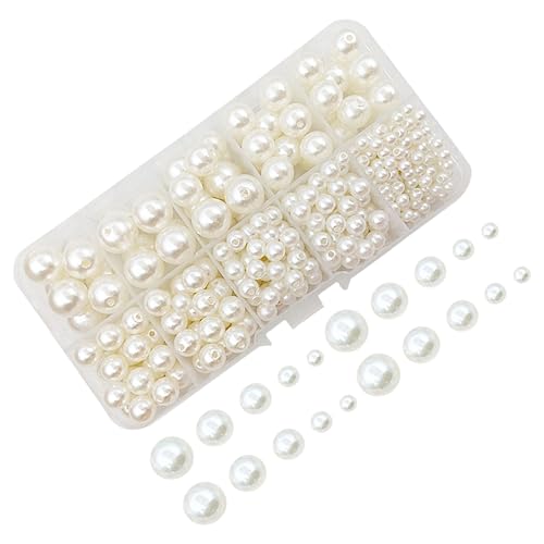 UTHCLO 440Stücke Künstliche Perlen für DIY Schmuck Vielseitige Abstandshalter für Armbänder und Mehr zum Basteln und Dekorieren von Accessoires von UTHCLO
