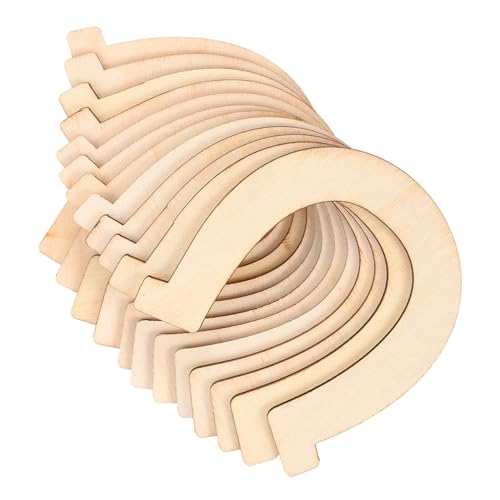 UTHCLO 48 Stück Teiliges DIY Holzscheiben Hufeisenform Unbehandelte Holzstücke Leicht Zum Bemalen Kinderfreundlich Robustes Naturholz Für Basteln Deko Hinstellen Und Aufhängen von UTHCLO