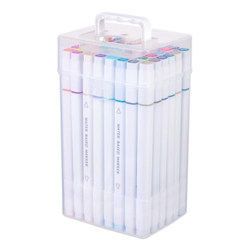 UTHCLO 48 Stück Teiliges Doppelseitiges Marker für Schüler Farbige Filzstifte mit Dünner und Dicker Spitze Ungiftig Ergonomisch für Kunst Malerei Zeichnung und Basteln von UTHCLO