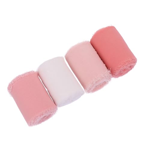 UTHCLO 4Rollen Seidenband mit Ausgefransten Kanten für Hochzeitssträuße Einladungen und DIY Dekoration Breit Nude Korean und À UTHCLO 4Rollen Seidenband mit Ausgefransten Kanten für Hochzeitssträuße Einladungen und DIY Dekoration Breit Nude Korean und À von UTHCLO