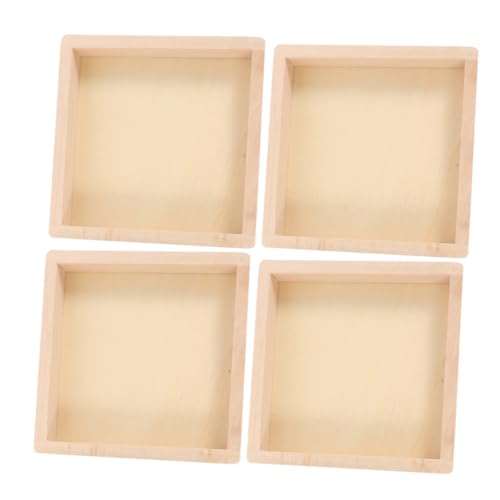 UTHCLO 4Stücke Teiliges Holztablett für Puzzle Robuste Aufbewahrungslösung für Bausteine und Kleinigkeiten für Bastelprojekte und Sicheres von UTHCLO