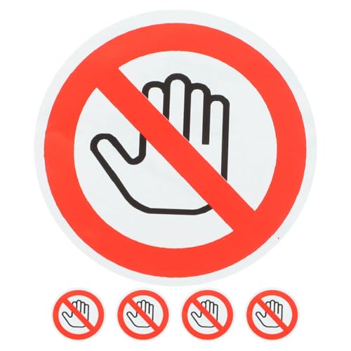 UTHCLO 5 Blätter Warnschild Nicht Berühren Selbstklebendes Sicherheitsschild für Maschinen Durchmesser Vorsichtszeichen für Baustellen und Fabriken Stark Haftend Langlebig und Auffällig von UTHCLO