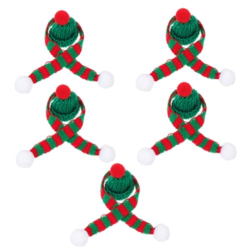 UTHCLO 5 Sätze Mini Weihnachtsmützen und Schals für Flaschen Gestrickte Weihnachtsdeko Grün Rote Flaschenhüte und Schals Festliche Weinflaschen Dekoration für Xmas Party UTHCLO 5 Sätze Mini Weihnachtsmützen und Schals für Flaschen Gestrickte Weihnachtsdeko Grün Rote Flaschenhüte und Schals Festliche Weinflaschen Dekoration für Xmas Party von UTHCLO